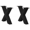 vidaXL Nohy konferenčného stolíka X-Shaped 2 ks Čierna 50x(42-43) cm