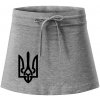 Ukrajina trojzubec veľký - Športová sukne - two in one - XS ( Tmavosivý melír )