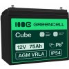 Zelená Cell AGM25 olovený akumulátor (VRLA) 12 V 75 Ah