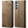 Knižkové puzdro DENIM pre Samsung Galaxy A56 5G – Khaki