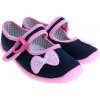 Baleríny Ružovo-modré Motýlik,s ortopedickou stielkou, zapínanie na pracku