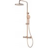 Oltens Vatten sprchová súprava nástenná s termostatom s dažďovou sprchou medená brúsené 36505610