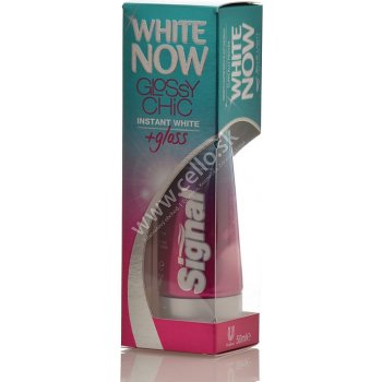 Signal White now Glossy Chic bieliaca zubná pasta s okamžitým účinkom a leskom 50 ml