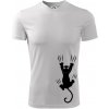 Mačka visiaca - Pánske tričko Fantasy športové - M ( Biela )