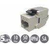 Samořezný keystone Solarix CAT6A STP RJ45 SXKJ-10G-STP-BK-SA Component Level a 4PPoE certifikace