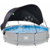 Bazén so strieškou a filtráciou Soft Grey pool Exit Toys kruhový oceľová konštrukcia 360*76 cm šedý od 6 rokov