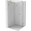 Mexen Lunar, päťuholníkový sprchový kút s ľavým sklonom 90 x 90 cm, 8mm číre sklo, zlatý profil, 831-090L-090P-50-00-L