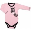 Baby Nellys Body dlhý rukáv, ružové, Zebra, veľ. 68