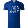 Stolný tenis - eat sleep - Tričko z organickej bavlny - 3XL ( Kráľovská modrá )