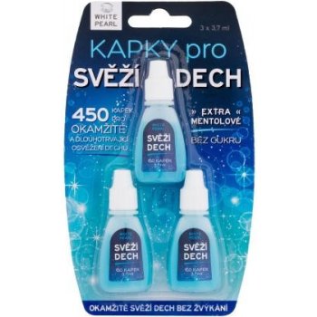 White Pearl Dental Care kvapky pre svieži dych (Without Sugar) 3 x 3,7 ml