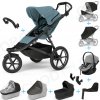 Set 10v1 Thule Urban Glide 3 Mid blue s magnetickou sponou + madlo + vanička Black + pláštenky a moskytiéry Thule + Autosedačka Thule Light Gray s ISOFIX základňou Thule Alfi a adaptéry