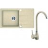 Laveo Ceilia, 1-komorový drez 760x440x185mm + drezová batéria, béžová, LAV-SJCG411T