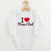 Body s potlačou New Baby I Love Mum and Dad darčekové balenie