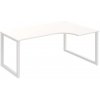 Hobis Pracovný stôl UNI O, ergo, ľavý, 180x75,5x120 cm, biela/biela