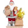 Dekorácia MagicHome Vianoce, Santa s taškou a stromčekom, LED, 3xAAA, 30 cm