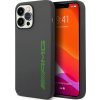 AMG ako tekuté silikónové puzdro so zeleným logom pre iPhone 14 Pro Max sivé (AMHCP14XSGLGGN)