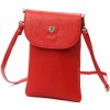 Gregorio 1747 červená dámska kožená taška cez rameno, držiak na mobil 14 x 21,5 x 5 cm