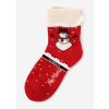 Marilyn dámske zateplené ponožky so snehuliakom ANGORA TERRY X43 Červená