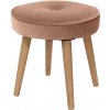 Kondela Taburet, ružová Velvet látka/hnedá, SAIDA