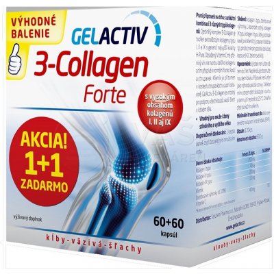 Gelactiv 3-Collagen Forte (Akcia) 120 kapsúl (60+60 zadarmo)