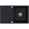 Sink Quality Obsidian, kuchynský granitový drez 790x500x210 mm + chrómový sifón, čierna škvrnitá-Brocade, SKQ-OBS.B.1KDO.X