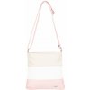 TOMMY dámska crossbody koženková kabelka béžová/biela/ružová