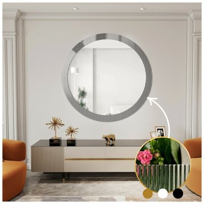 Alfaram Dekoratívne okrúhle zrkadlo na ornamentálnom skle Visiosun Classic - LUXORA GLIMMER 90