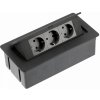GTV ZÁPUSTNÁ ZÁSUVKA SOFT 3 X 220 V, KABEL 1,5M Hliník AE-PBSC3GU-53
