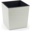 Kvetináč UH 250 mm JUKA DLUTO biely výška 260 mm biely štvorcový
