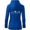 Karate EKG - Mikina dámska trendy zipper s kapucňou - XL ( Kráľovská modrá )