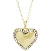 Strieborný náhrdelník v zlatej farbe so Swarovski Elements srdce Kryštál