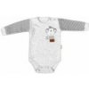 Baby Nellys Body dlhý rukáv Monkey - sv. šedý melírek