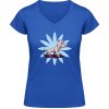 Soft-Style V Tričko Gildan - Dizajn - Pes s kostičkou - Royal Blue - M - Dámske