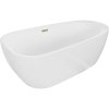 MEXEN/S - Giada voľne stojaca vaňa 170 x 90, biela lesk, sifón a prepad zlatá 52741709000-50