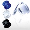 Šperky eshop - Tunnel do ucha UV akrylový so skrutkou C5.18 - Hrúbka: 5 mm, Farba piercing: Modrá