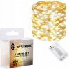 SPRINGOS LED reťaz Nano Duo 10 m 100 LED 3x AA biela zlatá