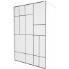 MEXEN/S - KIOTO Sprchová zástena WALK-IN 70 x 200, transparent/čierny vzor 8 mm, biela 800-070-101-20-78