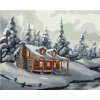 Zuty – Maľovanie Podľa Čísel – Zasnežené Stromy, Rieka A Chata V Zime (D. Rusty Rust), 40 × 50 cm, Plátno + Rám 8596530180531