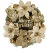Clayre & Eef Zeleno-zlatý vianočný veniec s mašľami Merry Christmas - Ø 30*8 cm - Clayre & Eef
