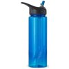 Eco Vessel Športová plastová fľaša so slamkou Wave - BLUE WAVE modrá 700 ml