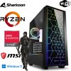 MEG-BAR Herný počítač - Ryzen 5 5600G 6x 4,4 GHz - 8 GB DDR4 RAM - 512 M.2 SSD - skrinka SHARKOON RGB s tvrdeným sklom - WLAN