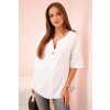 Fashionweek košeľová blúzka z ľahkej a príjemnej bavlny K9225 biela