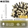 Viktória spojovateľná led svetelná reťaz vonkajšia - 50led - 5m teplá biela