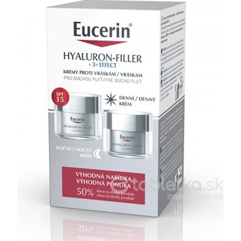 Eucerin Hyaluron Filler denný krém pre suchú pleť 50 ml + nočný krem 50 ml + očný krém 15 ml darčeková sada