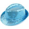 Stoklasa klobúk s flitrami modrá azuro