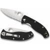 Spyderco C122GPS Tenacious Satin Combo Edge vreckový nôž 8,3 cm, čierna, G10