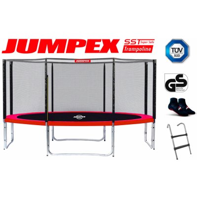 Trampolína JUMPEX SST 305 cm/4 nohy červená s vonkajšou sieťou,