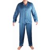 Adam 695 pánské pyžamo dlouhé propínací modré