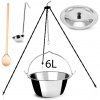 Perfect Home Kotlikset006 Trojnožka ku kotlíkom 1m + nerezový kotlík s pokrievkou 6 L + varecha + naberačka ZADARMO, 5 ks
