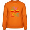 AWDis Sweat Mikina - Dúhový dizajn - Love is Love - Orange Crush - XS - Dámske